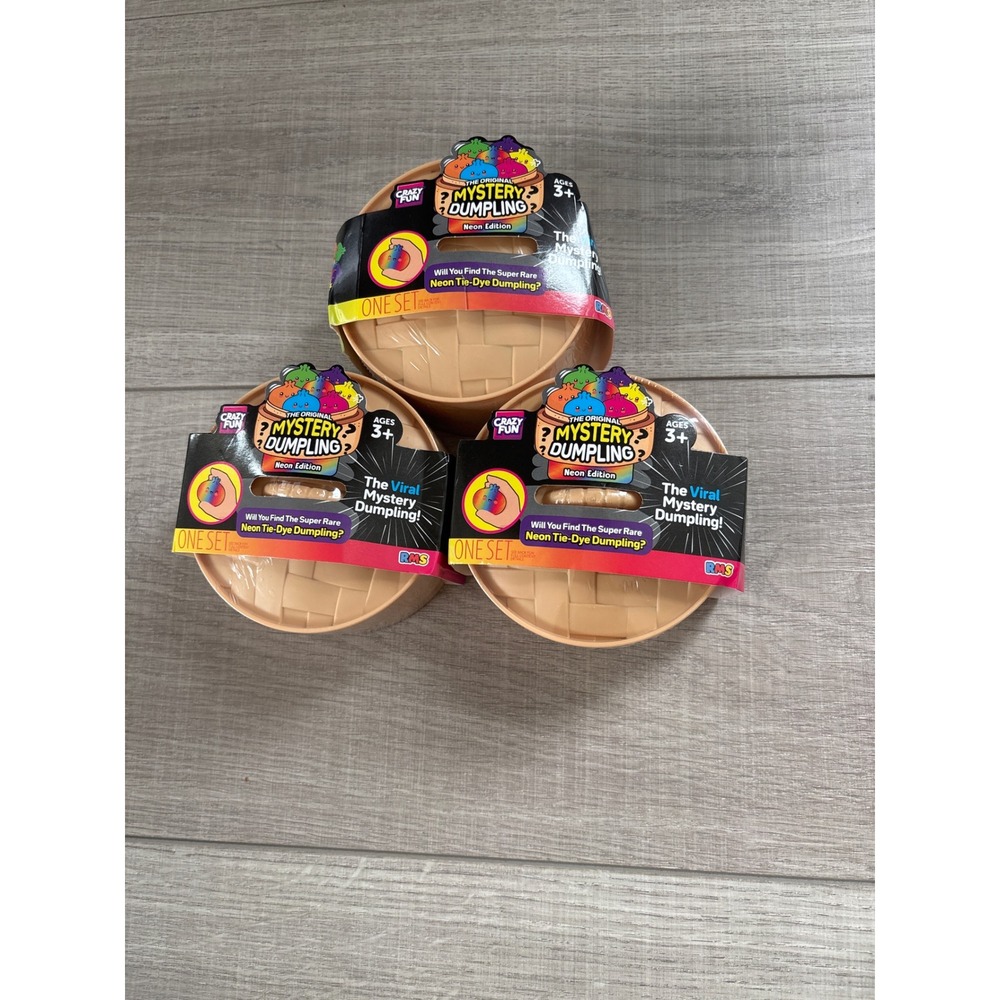 Lot of 3 RMS Mystery Dumpling Neon Tie-Dye Edition Crazy Fun Bun Five Below New